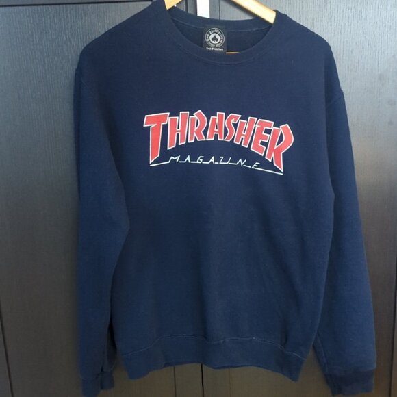 Women's Thrasher Navy Blue Men's Sweatshirt - Size Small Like New - Picture 2 of 5